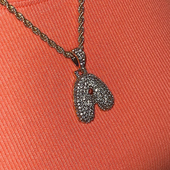 ☃️BOGO50%☃️🆕✨GOLD A ✨BUBBLE LETTER INITIAL NECKLACE - Picture 12 of 15
